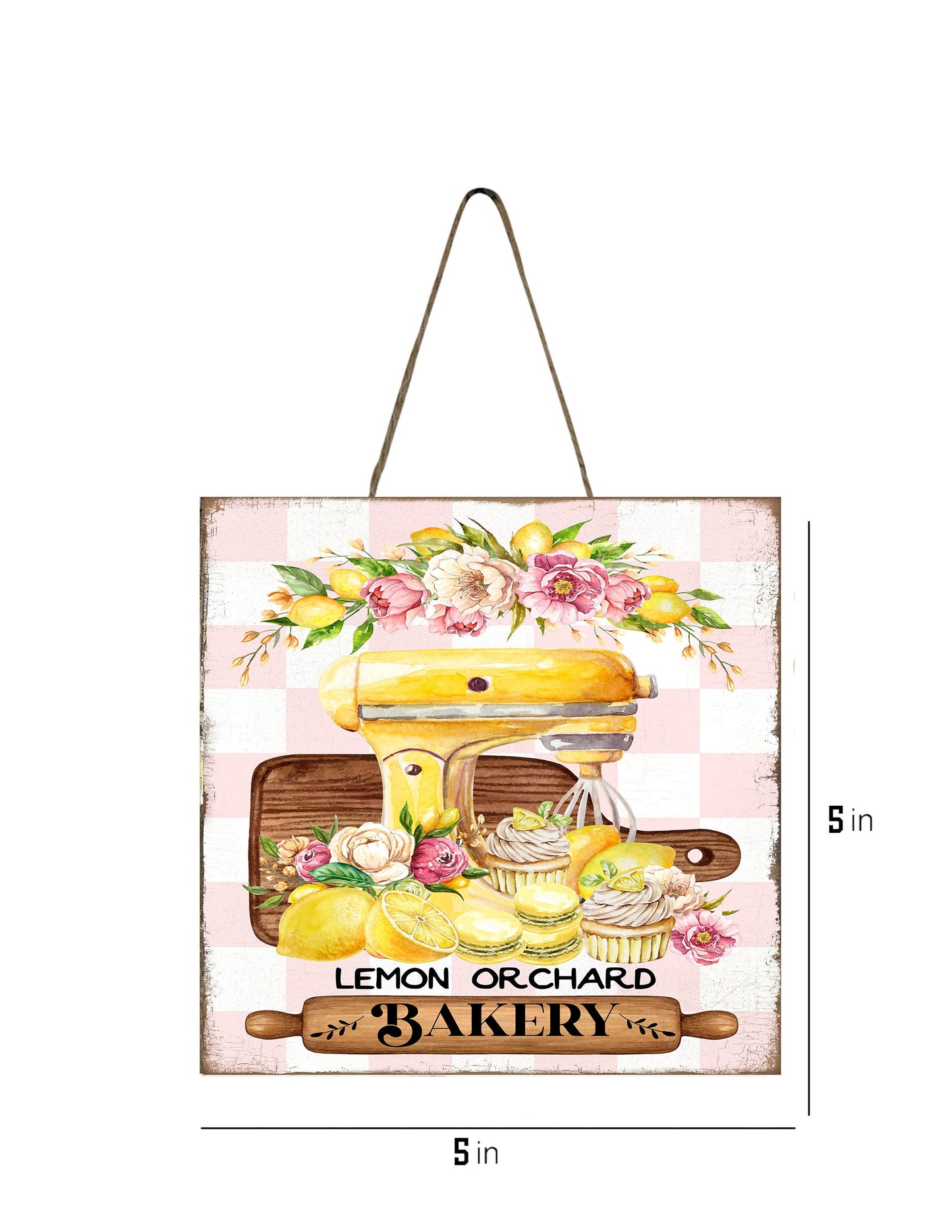 Lemon Orchard Bakery Printed Handmade Wood  Mini Sign