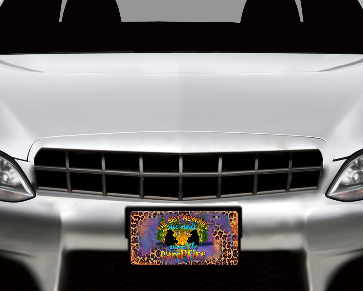 The Best Memories are Made Around the Campfire Aluminum Front License Plate