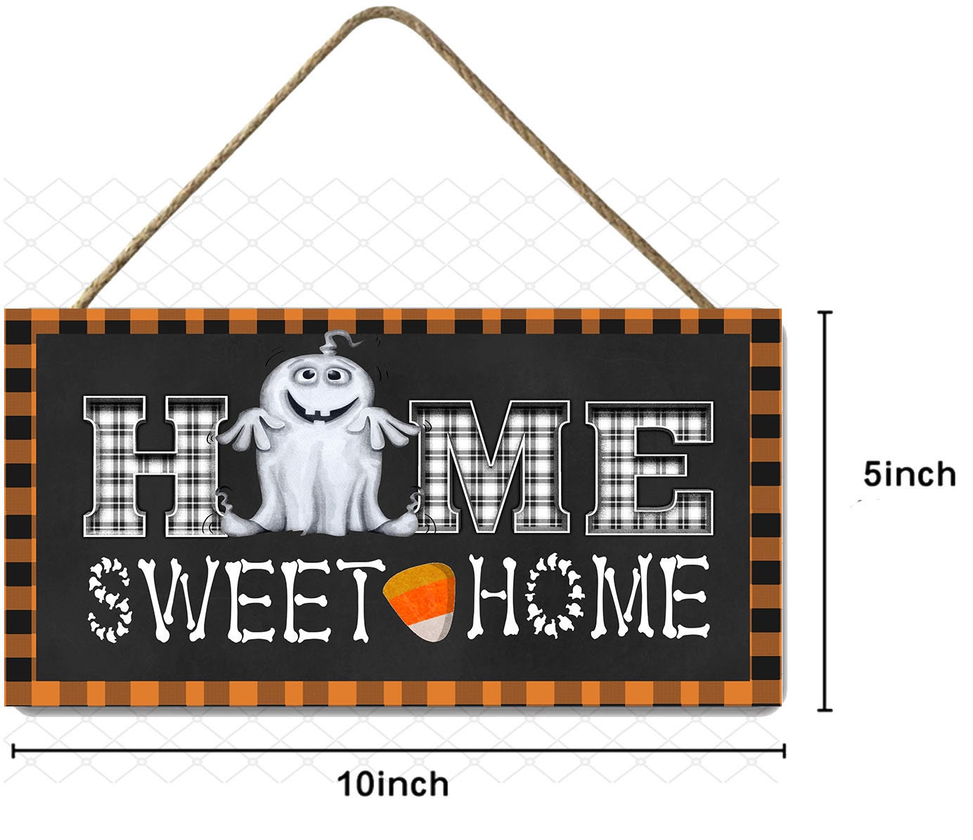 Ghost Home Sweet Home impreso hecho a mano signo de madera