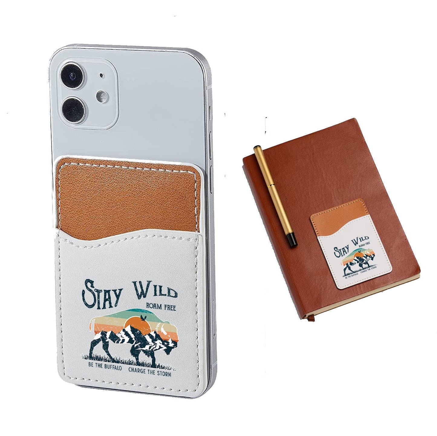 Stay Wild Roam Free Buffalo Phone Wallet Credit Card Holder