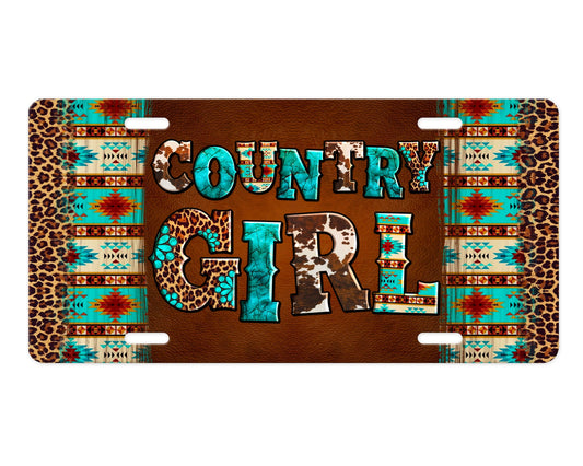 Tribal Country Girl Aluminum Front License Plate