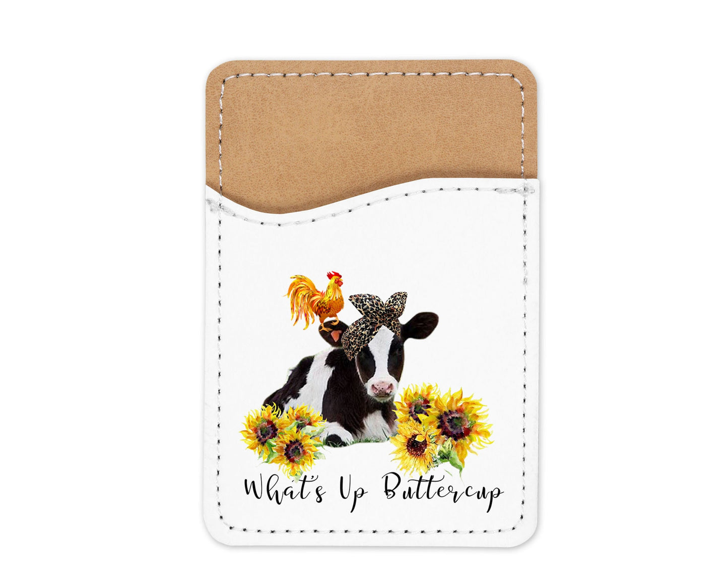 What's Up Buttercup Cow Phone Wallet Credit Card Holder