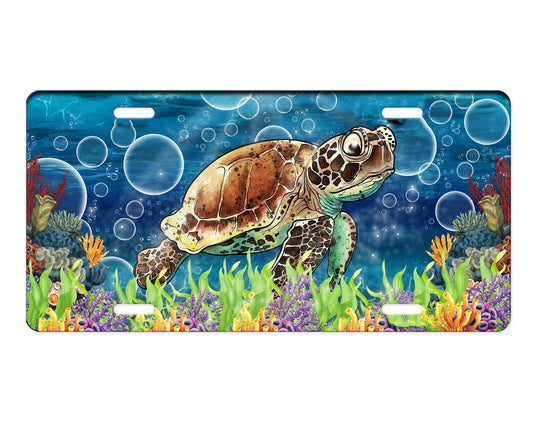 Sea Turtle Aluminum Front License Plate