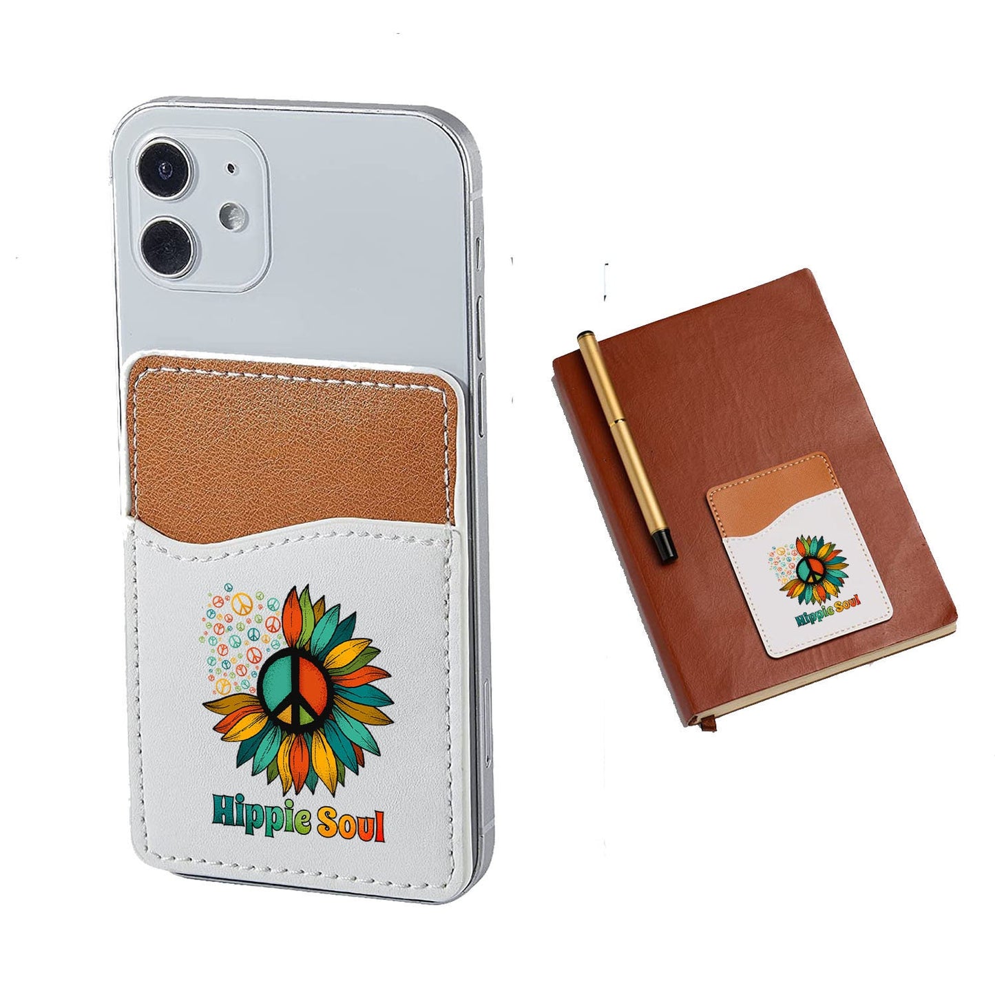 Titular de la tarjeta de crédito de la cartera del teléfono del girasol del alma hippie