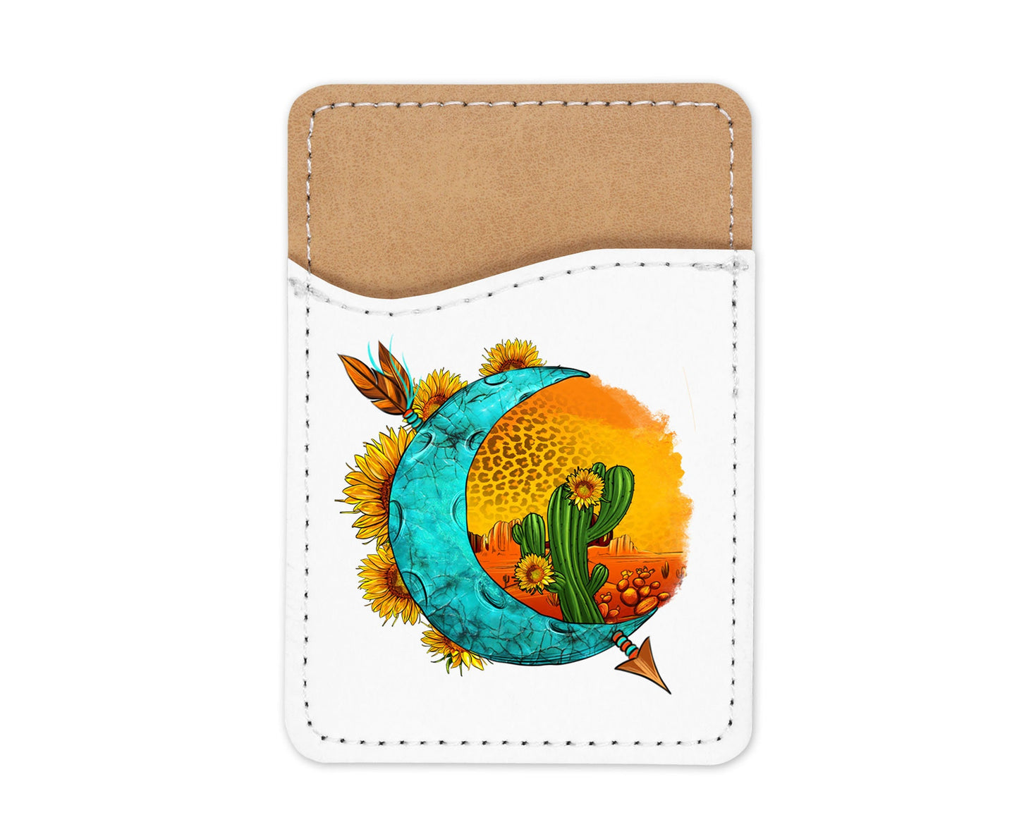 Turquoise Moon Phone Wallet Credit Card Holder
