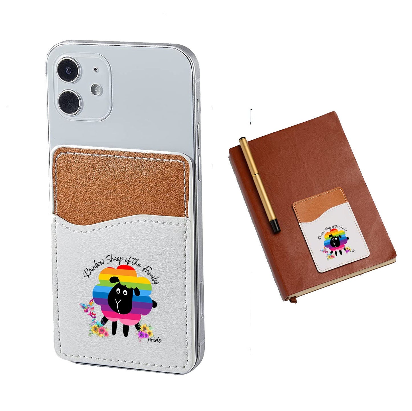 Titular de la tarjeta de crédito de la cartera del teléfono de Rainbow Sheep of the Family