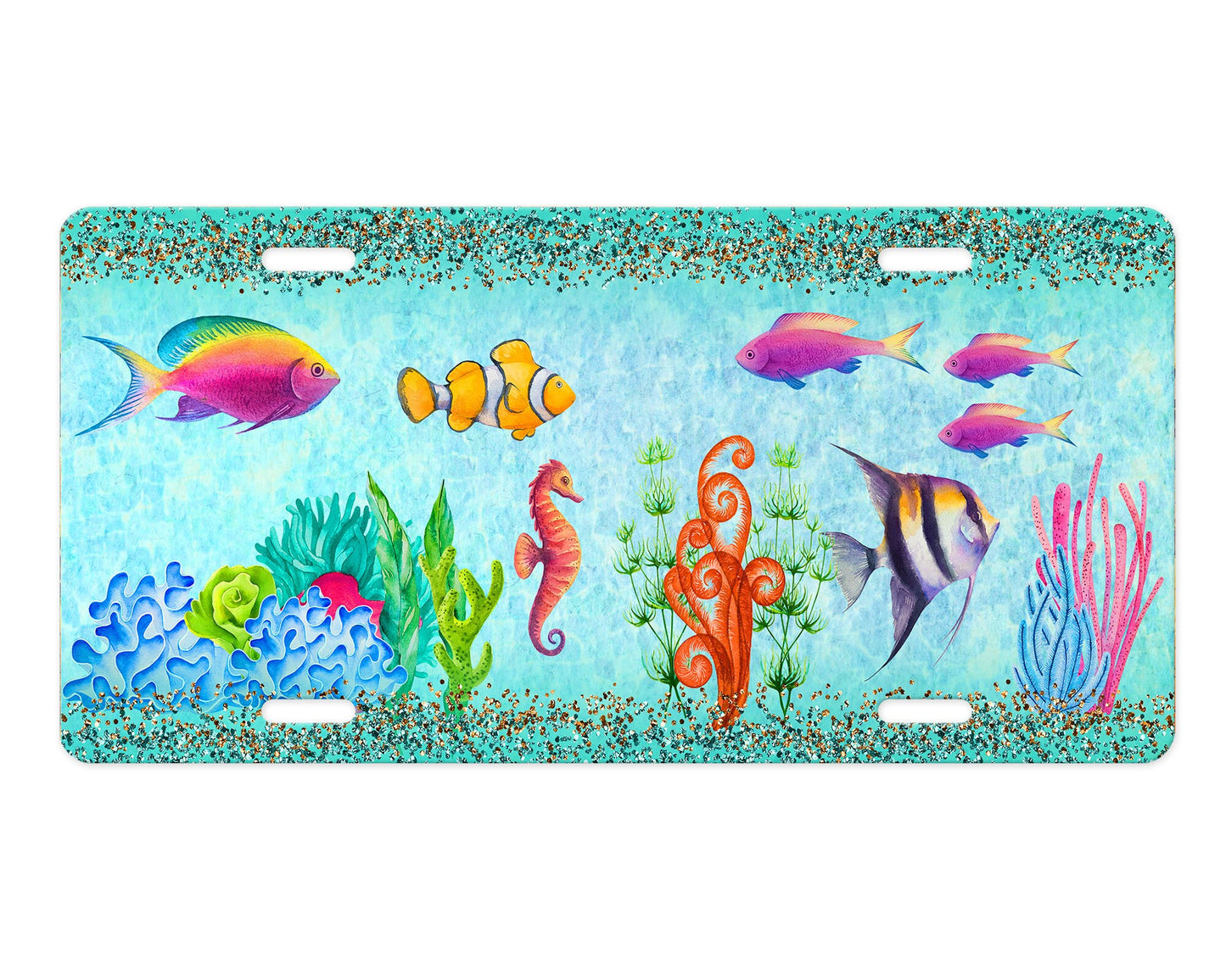 Under the Sea Aluminum Front License Plate