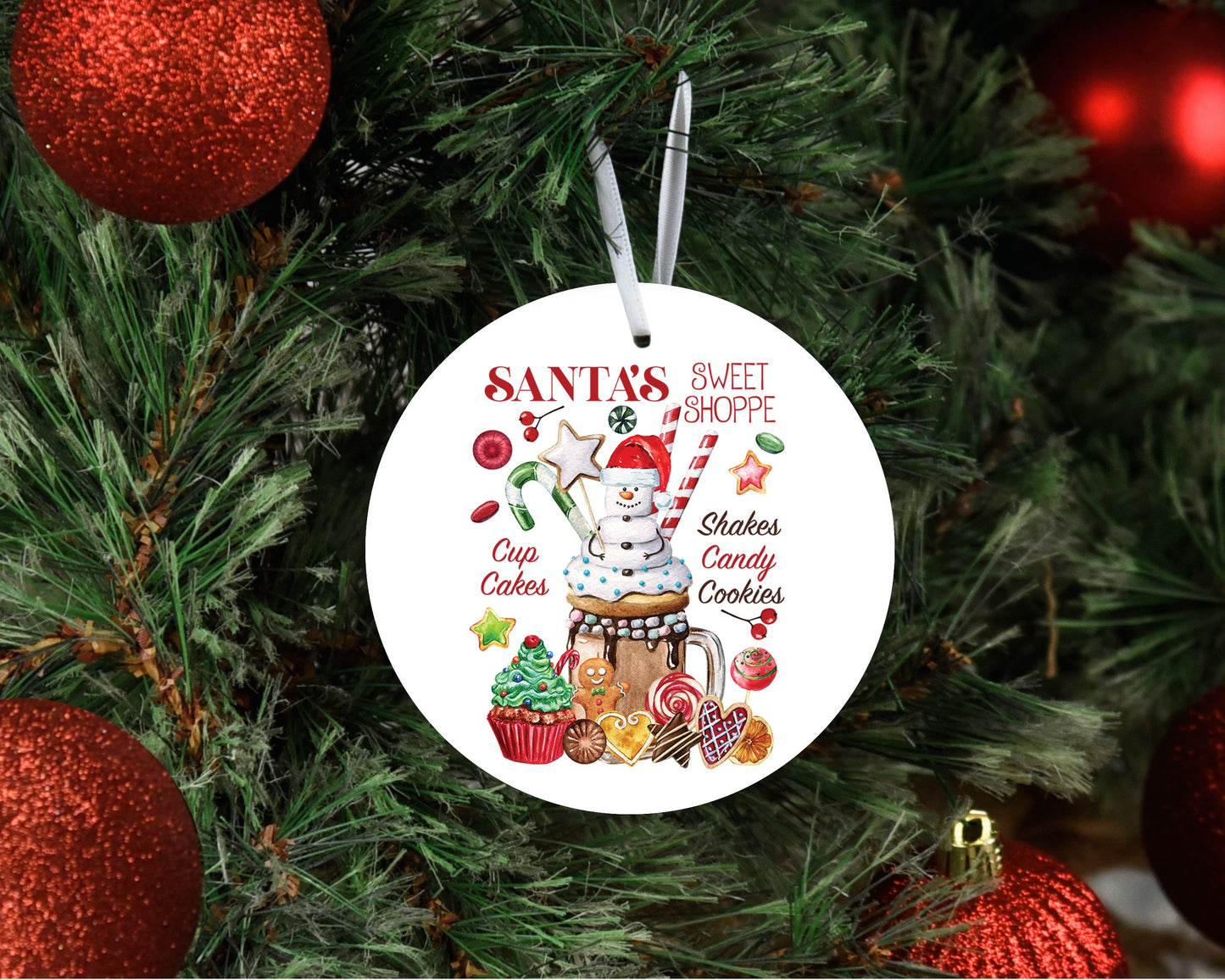 Santa's Sweet Shop Ceramic Christmas Ornament