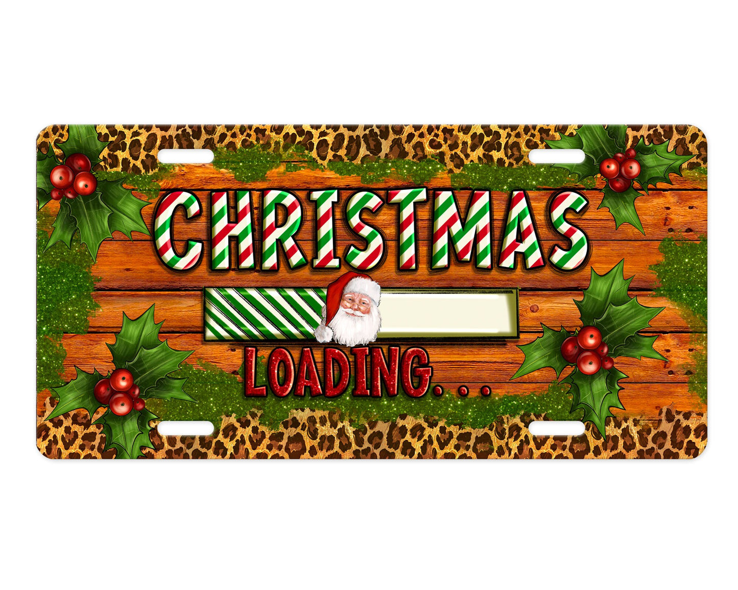 Christmas Loading Aluminum Front License Plate