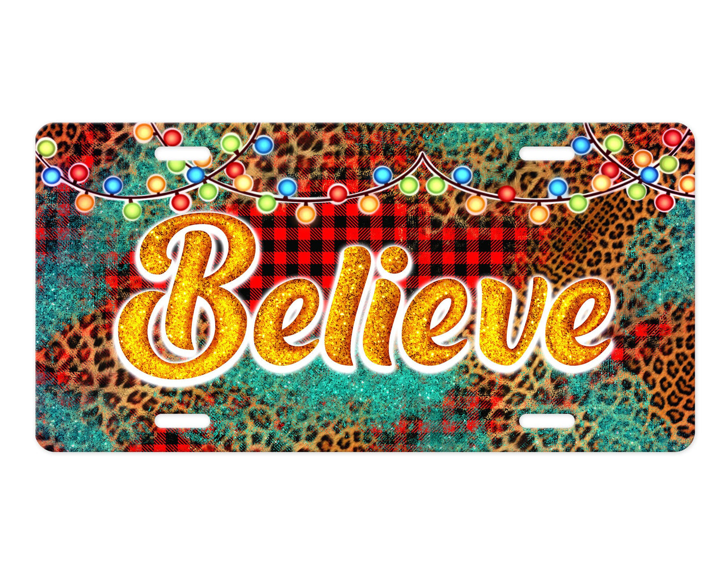 Believe Christmas Aluminum Front License Plate