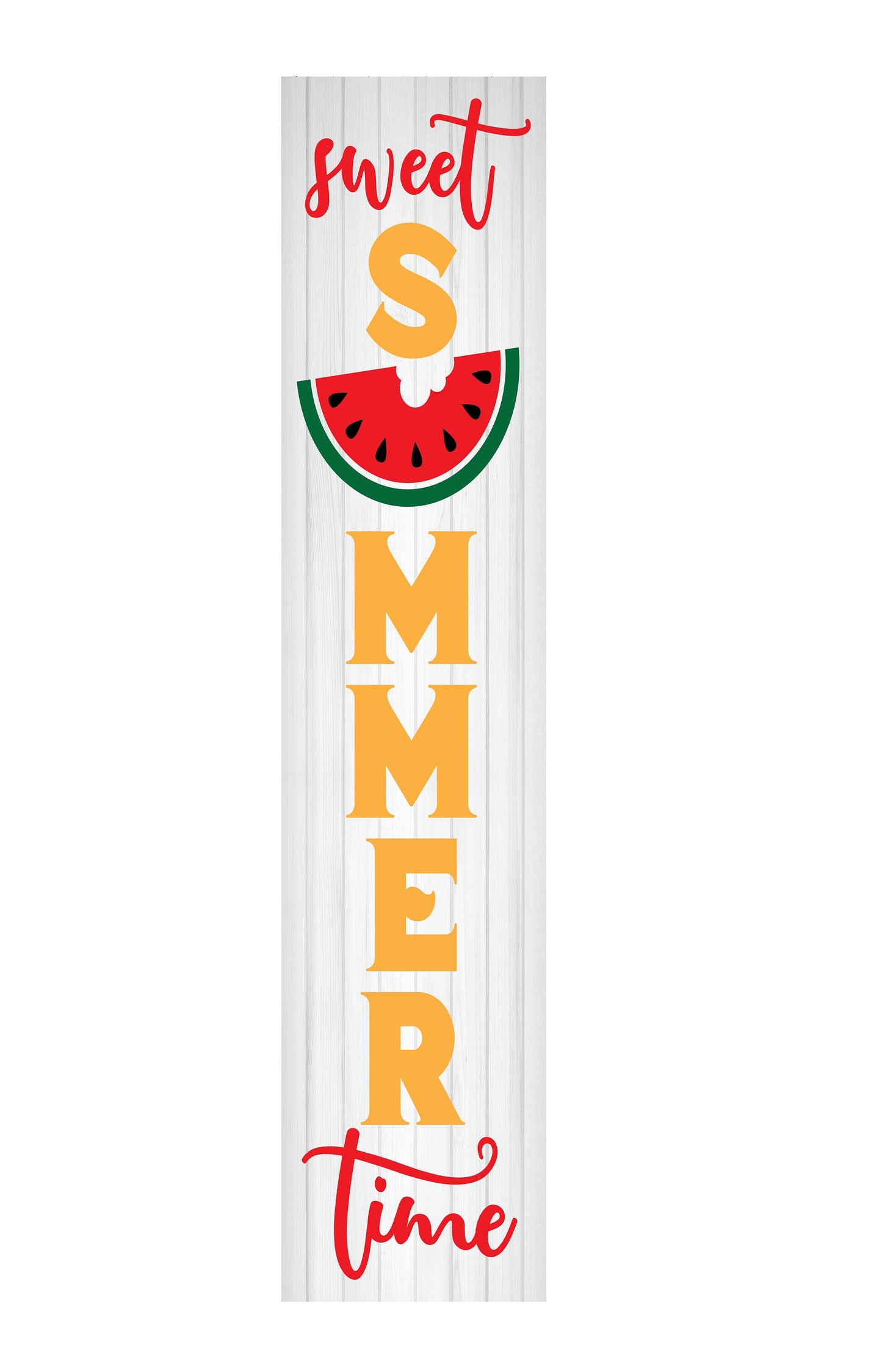 24 Inch (2 Foot Tall) Sweet Summer Time Watermelon Vertical Wood Print Sign