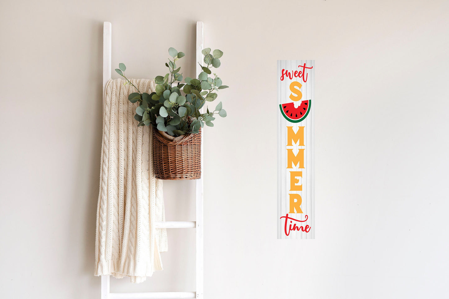 24 Inch (2 Foot Tall) Sweet Summer Time Watermelon Vertical Wood Print Sign