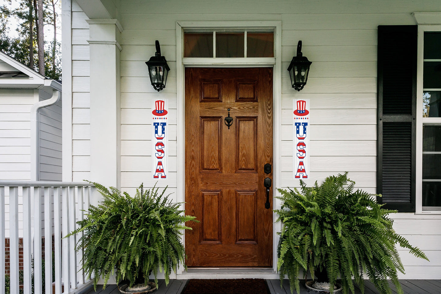 24 Inch (2 Foot Tall) USA Patriotic Vertical Wood Print Sign