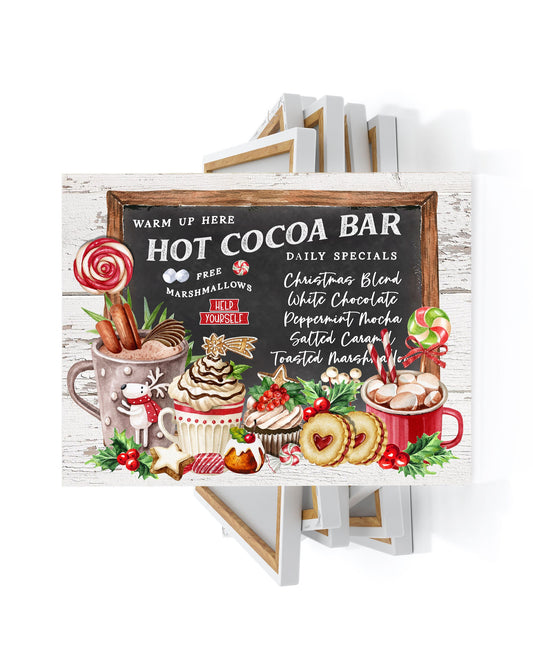 20x16 Christmas Hot Cocoa Bar Wall Art Canvas Print