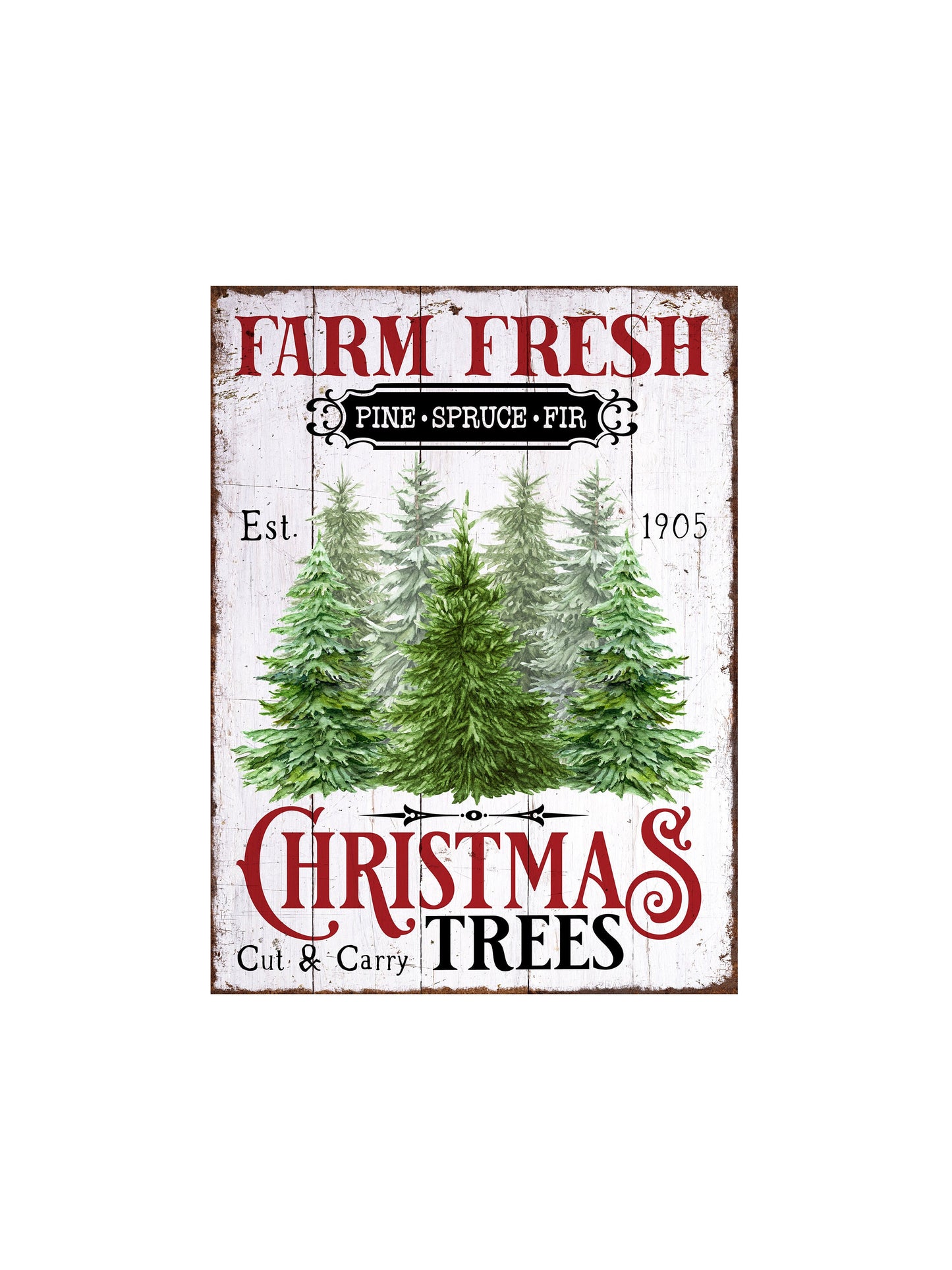 16x20 Farm Fresh Trees Christmas Tree Farm Christmas Wall Art Canvas Print