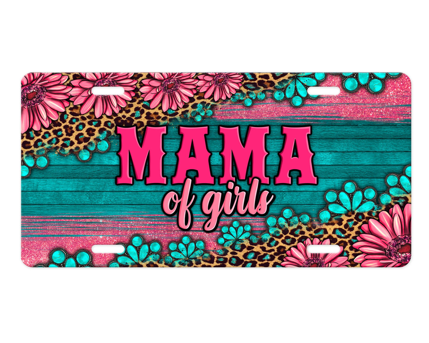 Mama of Girls Aluminum Front License Plate