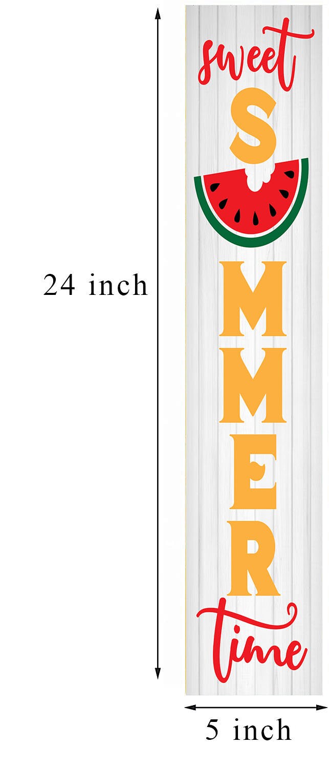 24 Inch (2 Foot Tall) Sweet Summer Time Watermelon Vertical Wood Print Sign