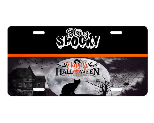 Stay Spooky Halloween Aluminum Front License Plate