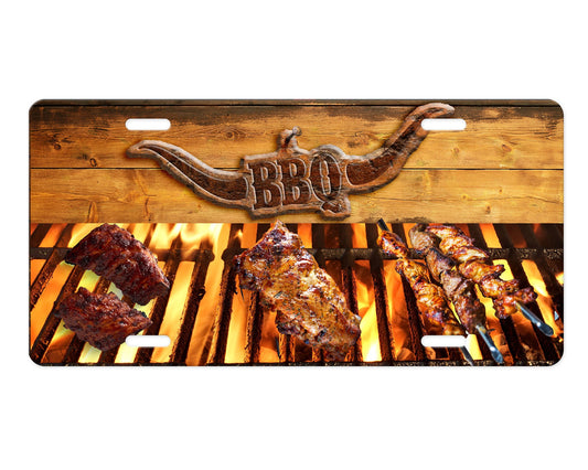 Bar B Que Grill Master Aluminum Front License Plate