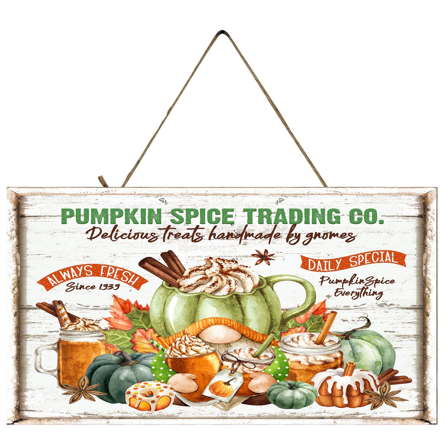 Pumpkin Spice Trading Co Fall Printed Handmade Wood Sign