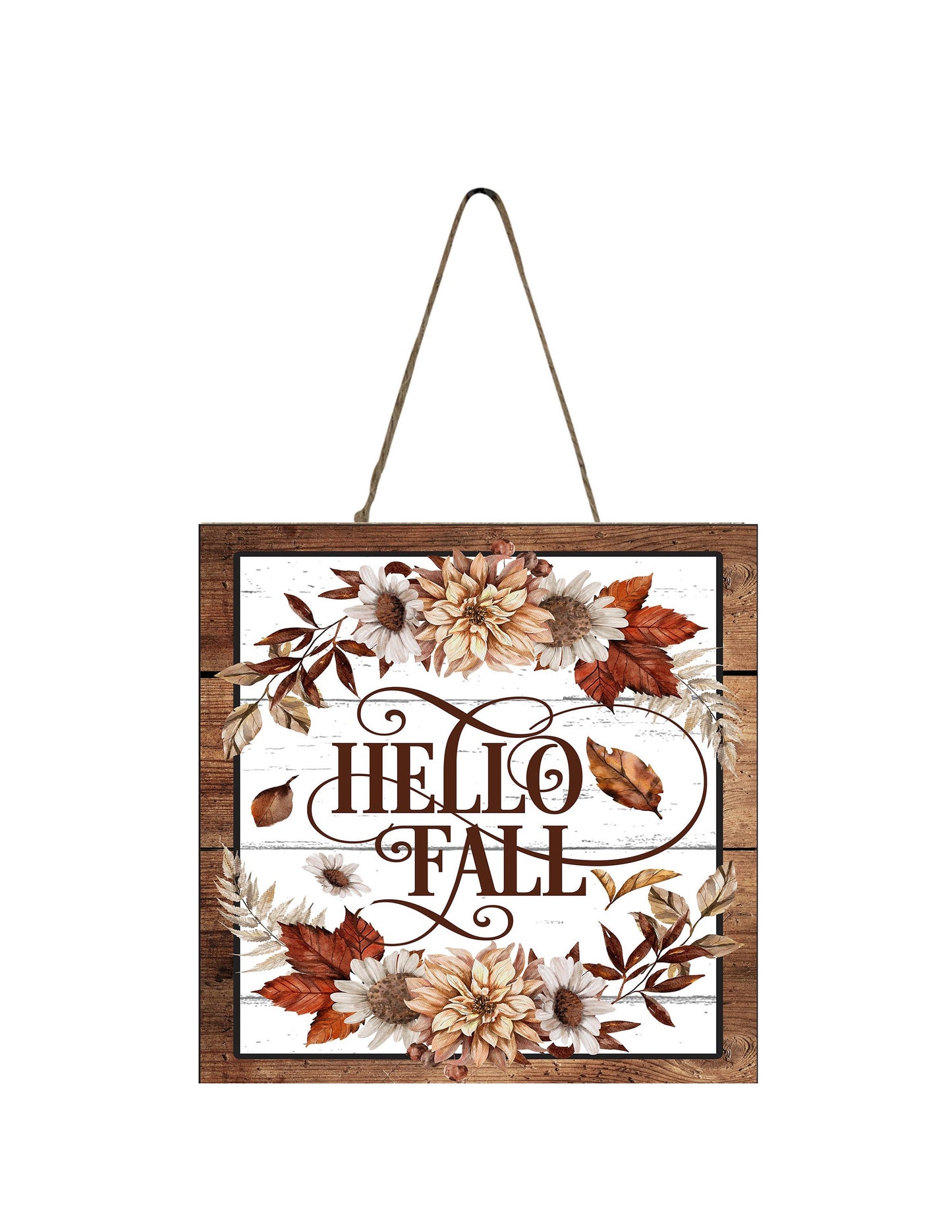 Hello Fall Printed Handmade Wood  Mini Sign