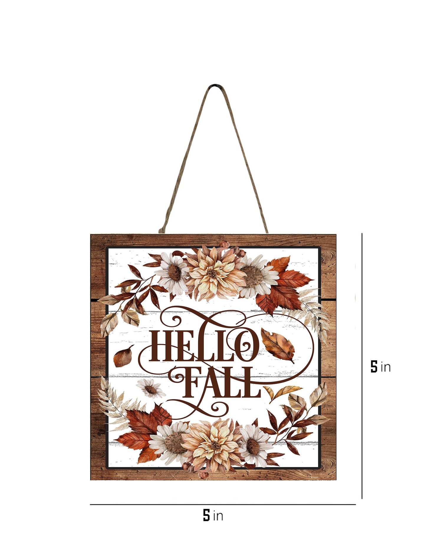 Hello Fall Printed Handmade Wood  Mini Sign
