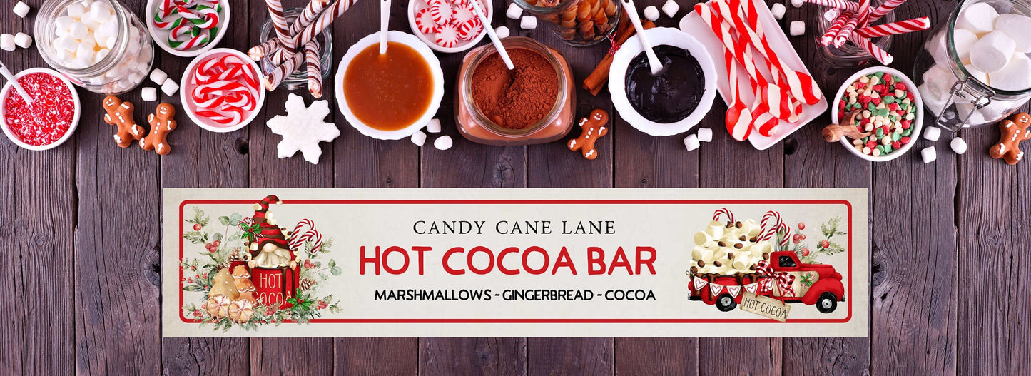 24 Inch Gnome Hot Cocoa Bar Printed Handmade Wood Sign