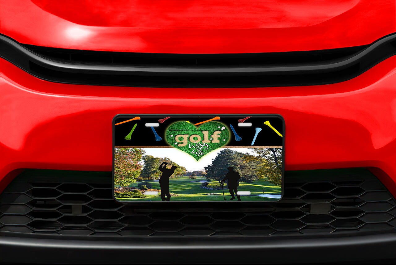 Golf Way of Life Aluminum Front License Plate