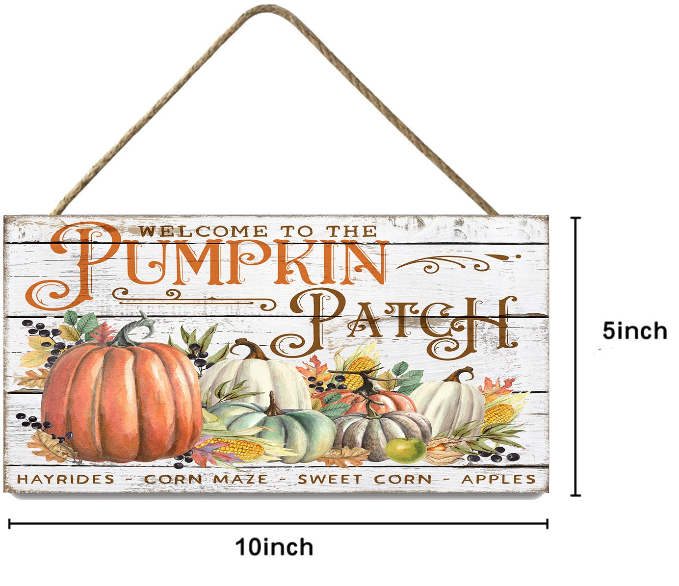 Bienvenido al letrero de madera hecho a mano impreso de Pumpkin Patch Fall