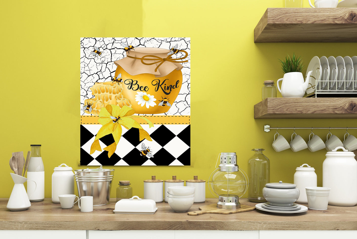 16x20 Bee Kind Wall Art Canvas Print