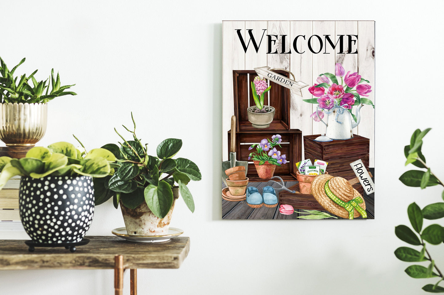 16x20 Garden Welcome Wall Art Canvas Print