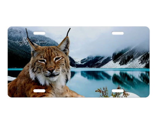 Bobcat at Lake Aluminum Vanity License Plate