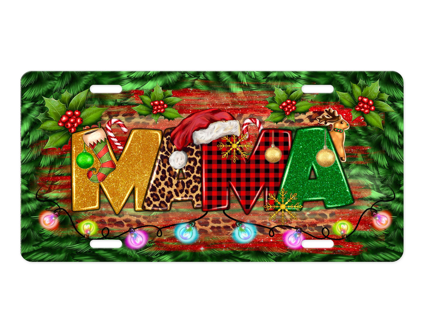 Christmas Mama Aluminum Vanity License Plate