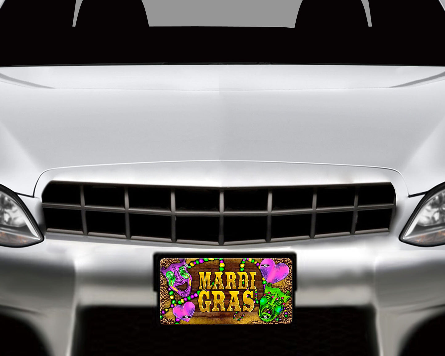 Mardi Gras Masks Vanity Aluminum Front License Plate