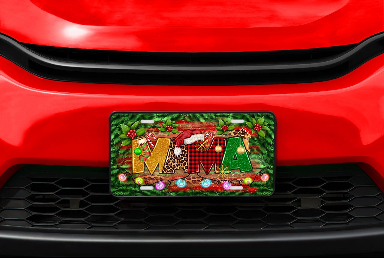 Christmas Mama Aluminum Vanity License Plate