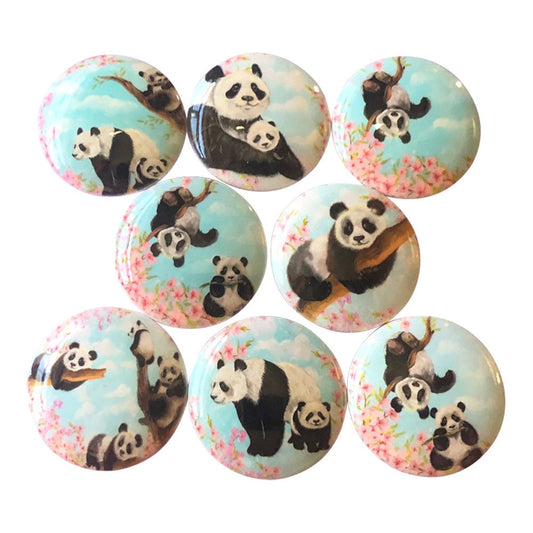 Set of 8 Panda Bears Wood Cabinet Knobs Kitchen Cabinet Nursery Knobs Dresser Drawer Knobs