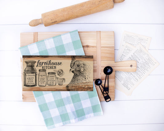 Farmhouse Kitchen Measurements Printed Handmade Wood Sign