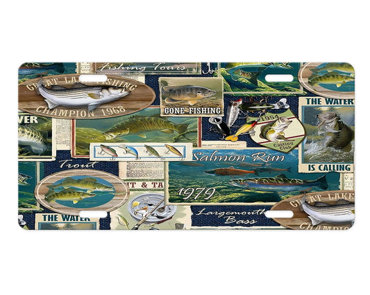 Fishing Trip Aluminum Front License Plate Vanity Plate