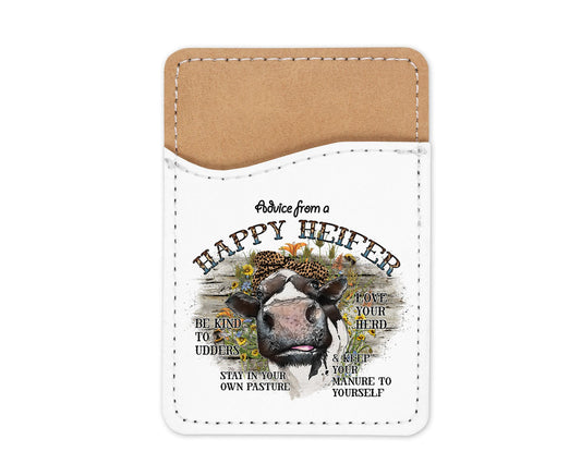 Advice from a Happy Heifer Western Phone Wallet Credit Card Holder