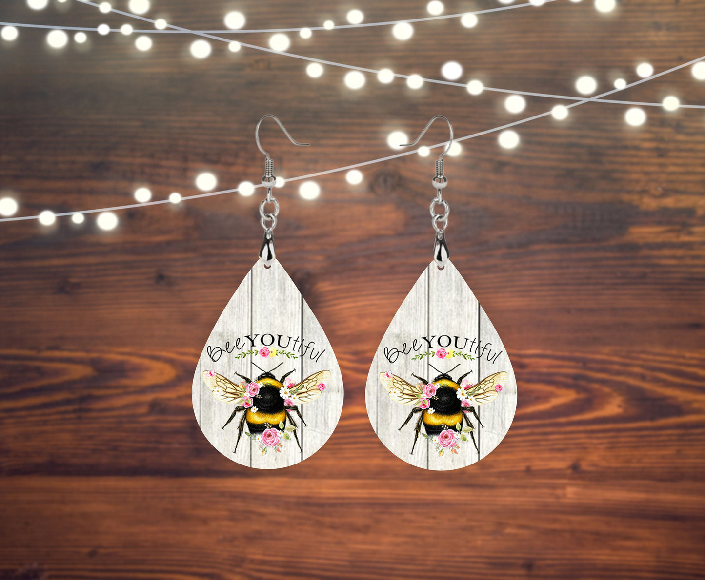 Set of Bee u tifil Beautiful Tear Drop Dangle Printed Earrings