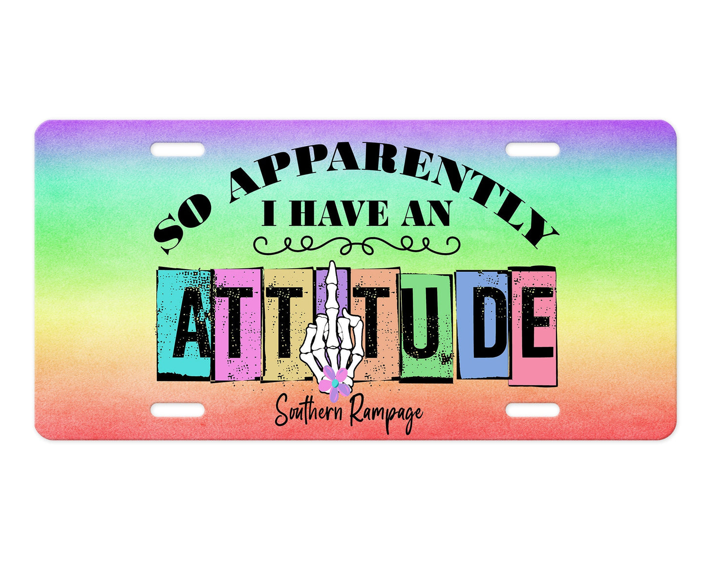 Apparently I Have an Attitude Aluminum Vanity License Plate Car Accessory Decorative Front Plate