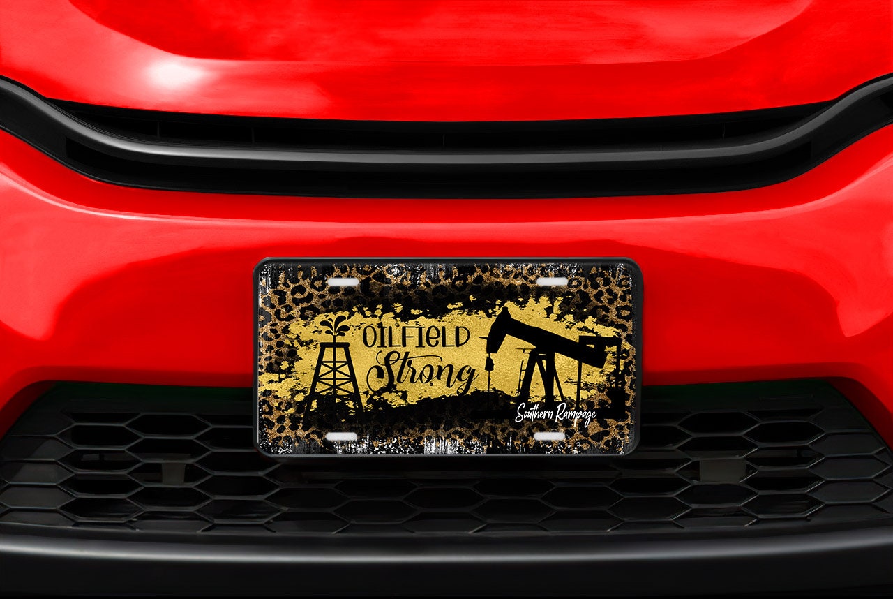 Oilfield Strong Aluminum Vanity License Plate Car Accessory Decorative Front Plate