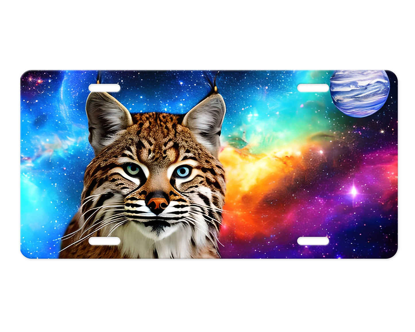 Bobcat Galaxy Wildlife Aluminum Front License Plate Vanity Plate