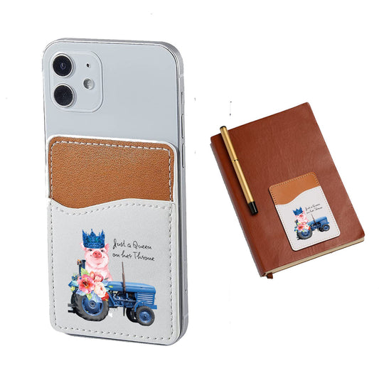 A Queen on her Throne PIg  Western Phone Wallet Credit Card Holder