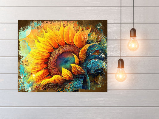 16x20 Wild Sunflower Floral Wall Art Canvas Print