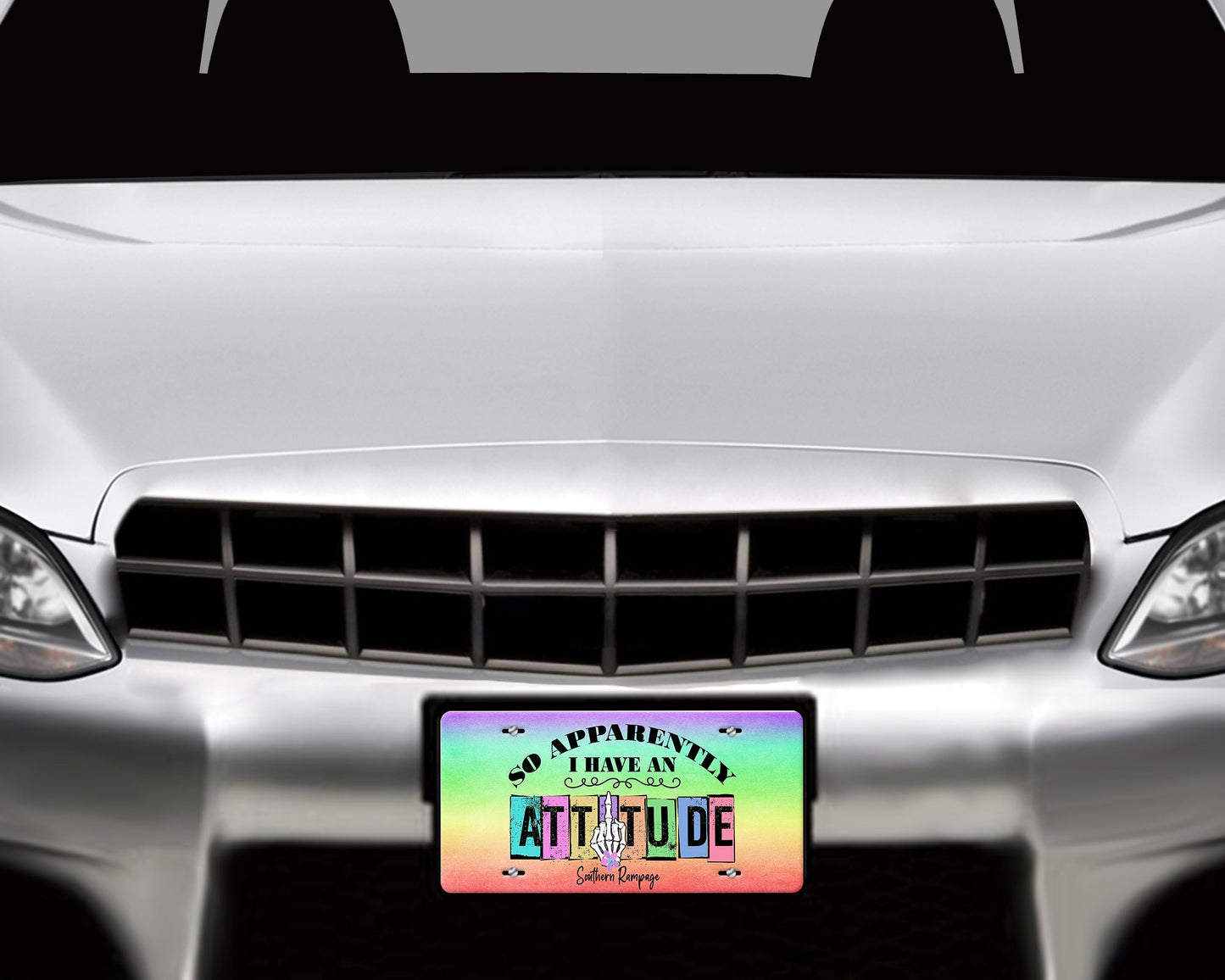 Apparently I Have an Attitude Aluminum Vanity License Plate Car Accessory Decorative Front Plate