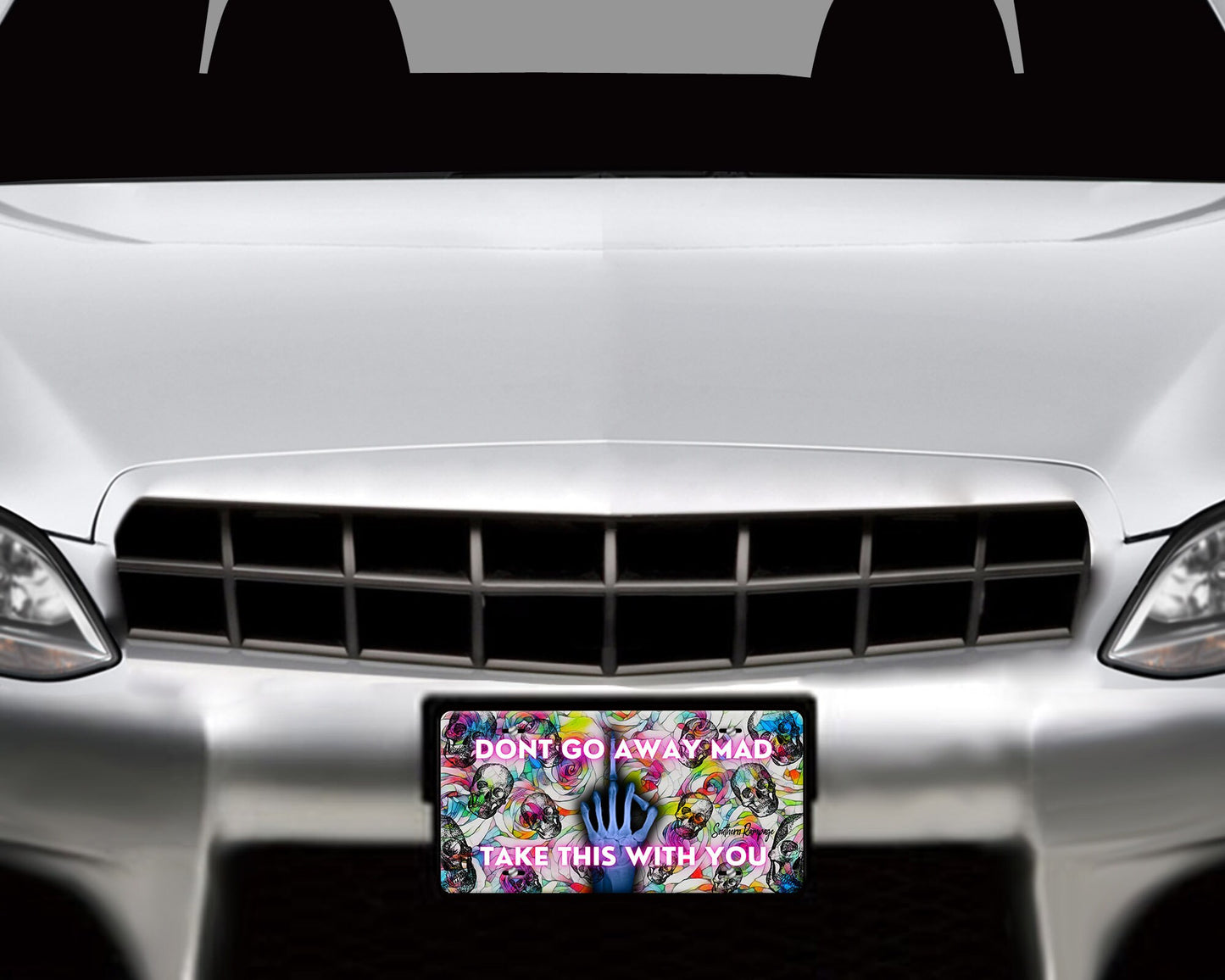 Don't Go Away Mad and Take This With You Aluminum Vanity License Plate Car Accessory Decorative Front Plate