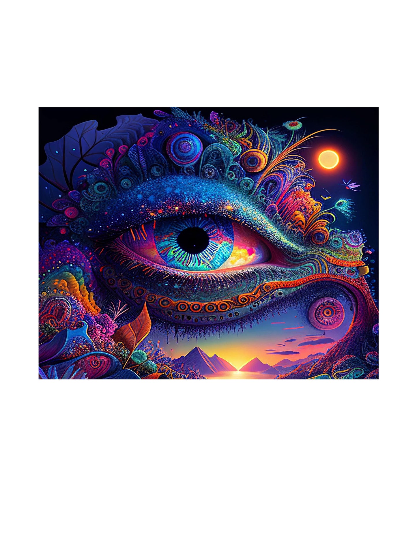 16x20 Psychedelic Eye Bright Vibrant Fantasy Wall Art Canvas Print