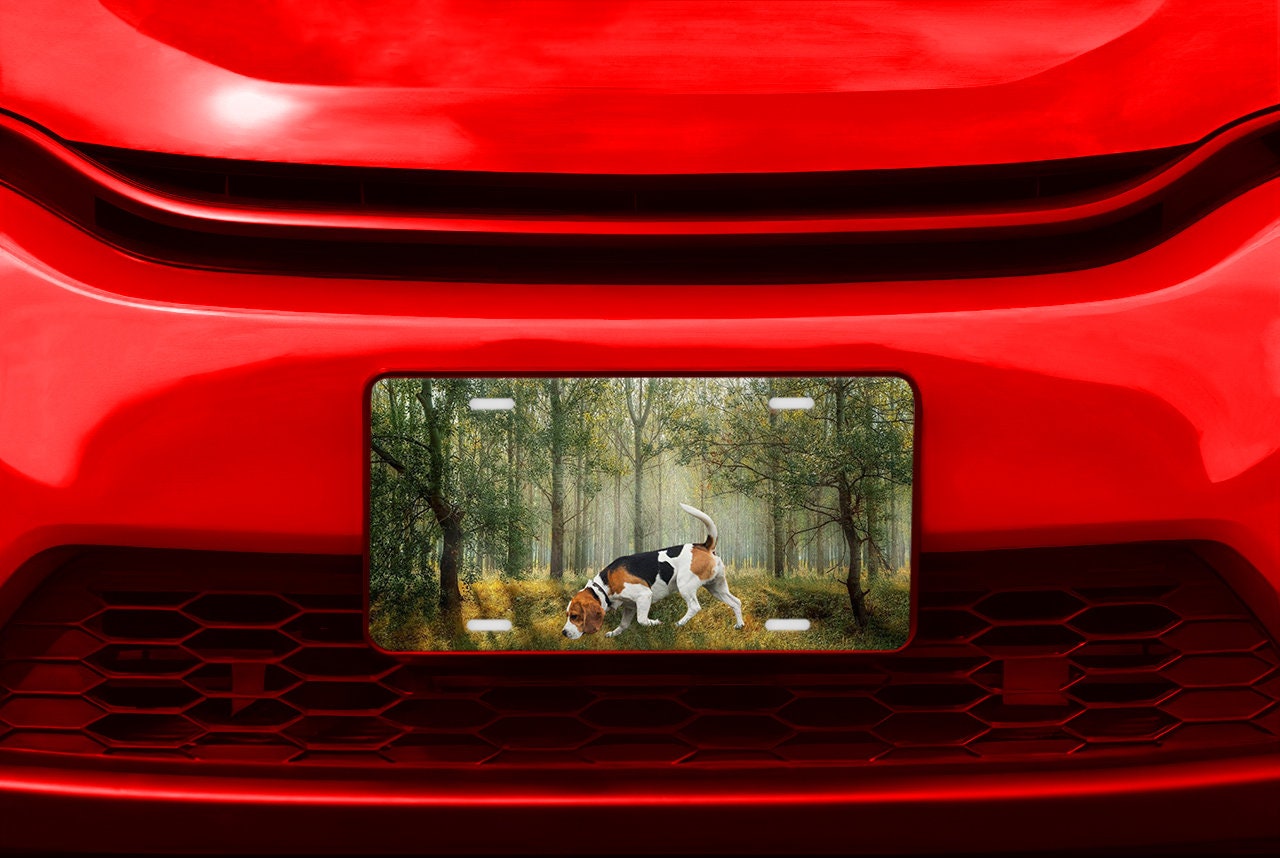 Beagle Pet Lovers Dog Aluminum Vanity License Plate Car Accessory Decorative Front Plate