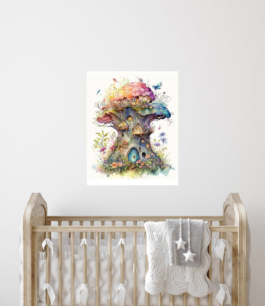 16x20 Fairy Tree Nursery Wall Art Canvas Print